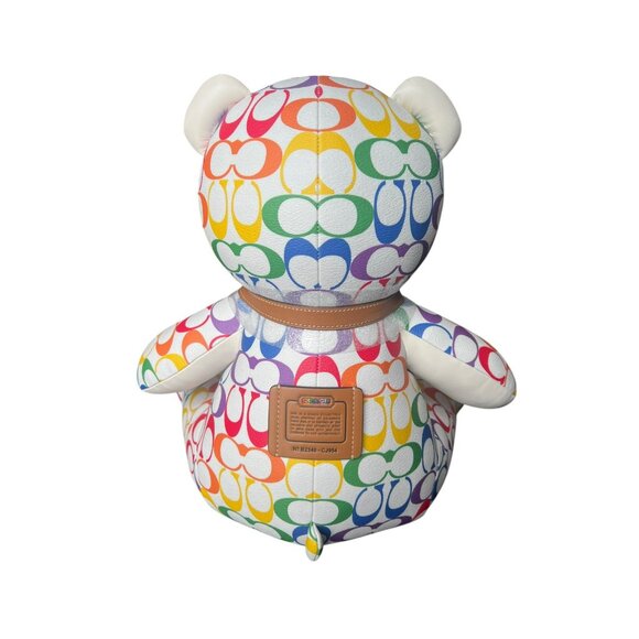 Coach Collectible Bear In Rainbow Signature Canvas CJ954 Limited - Picture 2 of 4